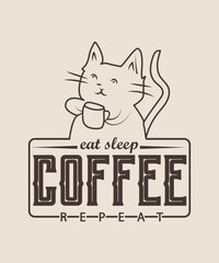 eat sleep coffee repeat graphic design