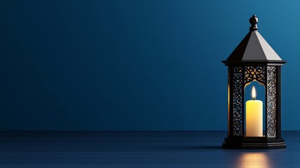 Ornamental Arabic lantern glowing in hand designed for festive greeting cards or Ramadan Kareem invitations