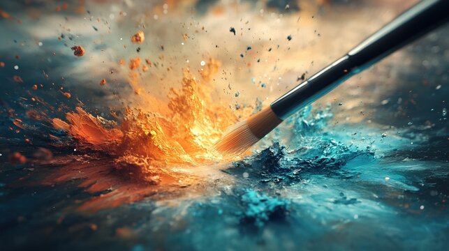 Autonomous robot artistry, exploring algorithmic creativity on digital canvas, merging technology with artistic expression