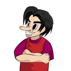 Bad Boy Illustration in classic cartoon eye style vector high resolution for graphics assets