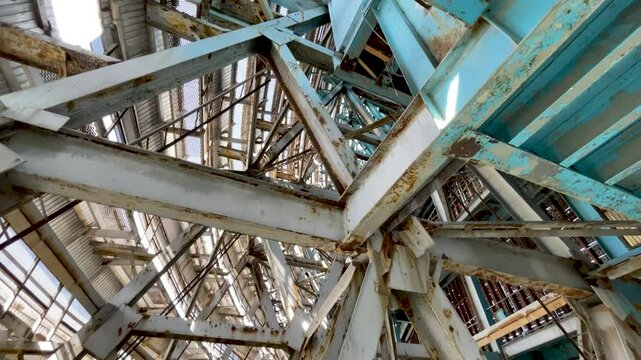 Old steel structure. Rust of metals