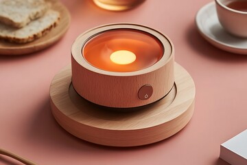 Modern Wooden Table Lamp with Warm Light