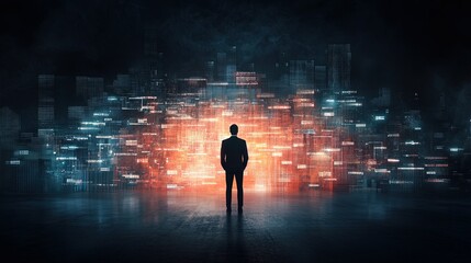 Holographic Business Strategy Blueprint, innovative design, strategic planning, dynamic visualization, interactive presentation, modern business solutions