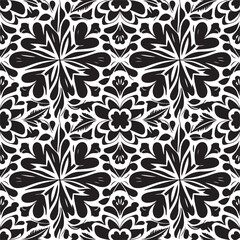 Black clover leaves on white background. St.Patrick 's Day. Isolated on white background. Abstract graphic black-white stock illustration. Template for coloring, textures and another design.