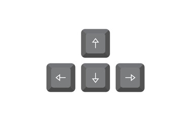 Keyboard control keys with arrow keys in isometric style