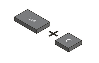 Keyboard shortcuts Crtl + C in isometric style