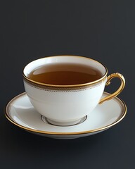 Stylish Beverage Cups Collection Elegant tea cup with golden accents.
