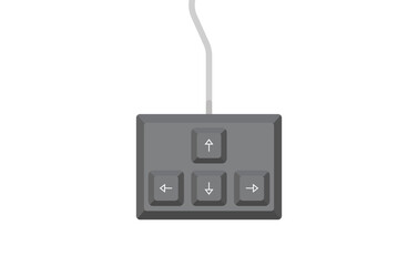 Keyboard control keys with arrow keys in isometric style
