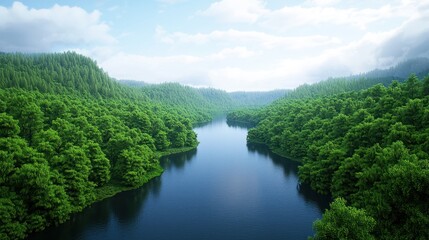 Obraz premium Lush Jungle River