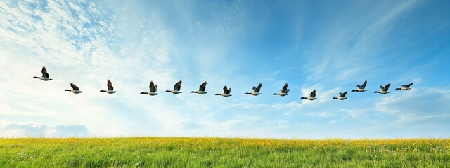  Flock Geese Perfect Formation