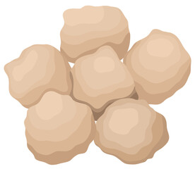 Fish Ball Shrimp Frozen Food Illustration Isolated on White Background
