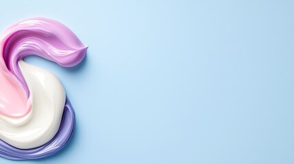 Pastel Cream Swirls on Light Blue Background