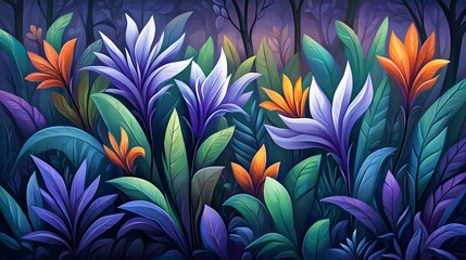 Mystic Night Bloom- Enchanting AI Floral Art
