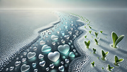 バレンタインの愛と感謝を象徴する背景画像.
結婚式やプロポーズのイメージに最適.
空間を活かしたエレガントな背景.
特別な日のための温かなデザイン.
ハートと自然が融合したデザイン.
カード、招待状、ウェルカムボードに最適化したデザイン.
記念日を彩る特別なデザイン.
generated by AI.
