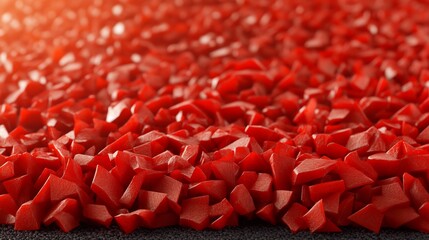 Obraz premium Vibrant Red Geometric Fragments Gleam Warm Light. AI Generated
