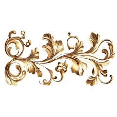 Fototapeta premium Golden Baroque Ornament Floral Design Abstract Background,