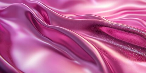 Obraz premium Shimmering pink silk fabric with glossy texture and soft waves