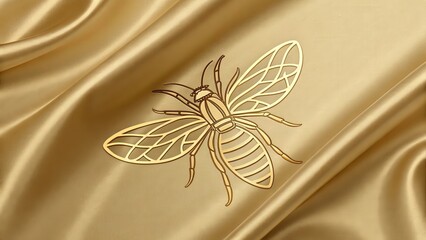 bee logo on a golden background