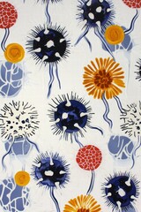 Colorful Abstract Floral Patterns on a White Background