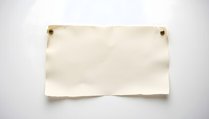 Blank vintage photo paper isolated on white background, dramatic atmosphere