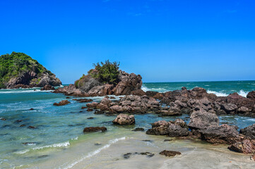Obraz premium The view of Ao Bo Thonglang Beach, Prajuab Kirikhan province Thailand 