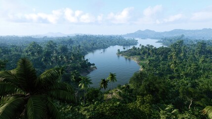 Lush Tropical Rainforest River