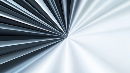 Abstract grayscale radiating lines brightly illuminate a dynamic composition. AI Generated