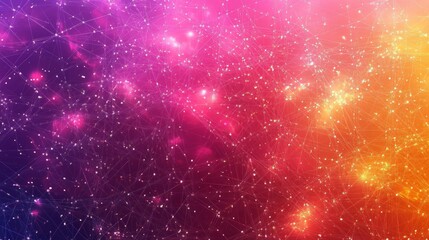 Obraz premium Abstract Colorful Background with Stars and Light Connections