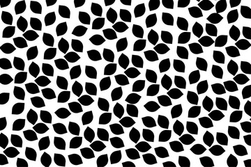 Black leaves pattern on white background