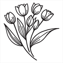 Elegant Tulip Flower Vector Illustration for Spring Designs
