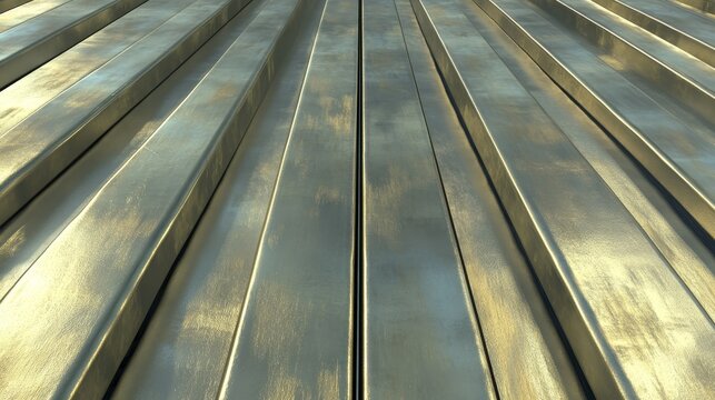 Golden Metal Parallel Lines Industrial Background