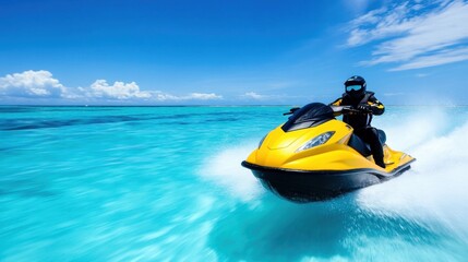 Personal watercraft, likely a Yamaha VX, docked at a marina