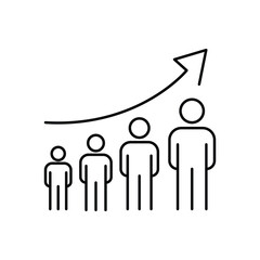 Population growth Concept, human geography vector icon design