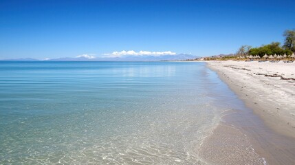 Obraz premium Sparkling Lake and Sandy Beach