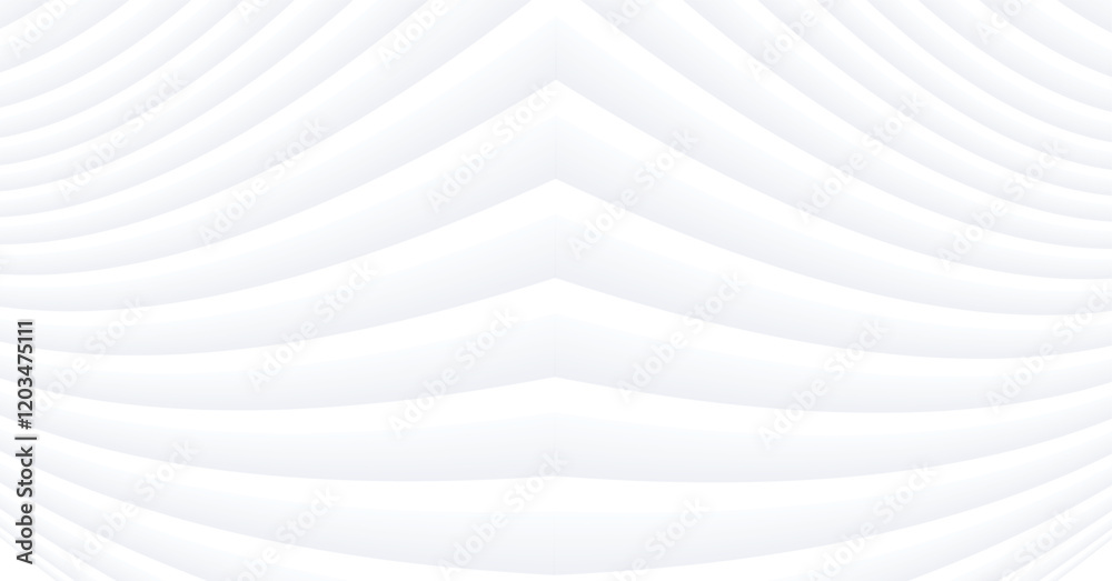 Aufkleber Abstract white background with 3d lines pattern, symmertrical minimal striped pattern illustration for business presentation.