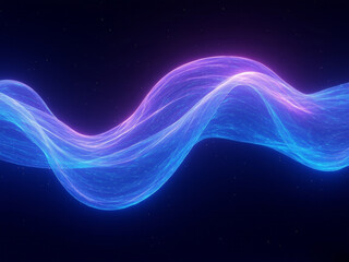 Design an abstract cosmic-inspired background with glowing waveforms in shades of deep blue, muted blue, and lavender.
