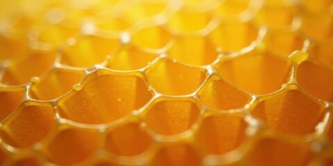 Golden Honeycomb Texture A Close-Up View of Nature's Sweet Geometry