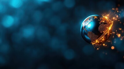 An artistic representation of the Earth with a sparkling effect, showing the planet's beauty and significance, symbolizing unity and hope for a brighter future.