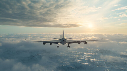 Obraz premium Detailed 3D Visualization of an Aircraft on the Runway, Stunning 3D Render of a Jet Plane Taking Off