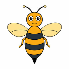 Honeybee vector illustration on white background