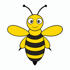 Honeybee vector illustration on white background