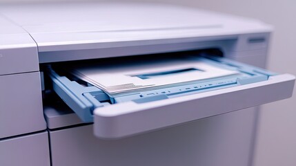 A color printer with mismatched paper sizes in the tray causing a jam.