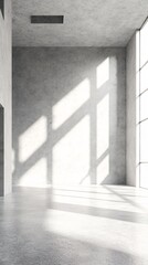 Fototapeta premium Sunlit Modern Room Interior Minimalist Design. AI Generated