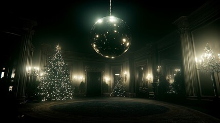 Grand Ballroom Christmas Eve Disco Ball Elegance