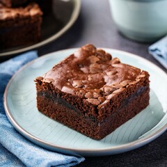 Fresh pieces of delicious chocolate brownies