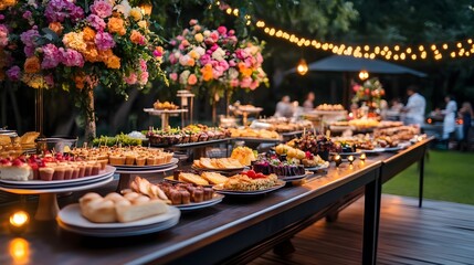 delicious outdoor wedding buffet food - outdoor events/ gatherings