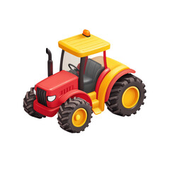 Playful Cute Red Tractor Clipart for Fun Design Projects