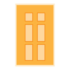 House door. Cartoon closed contemporary door