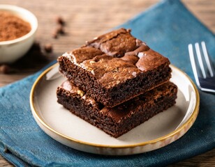 Fresh pieces of delicious chocolate brownies