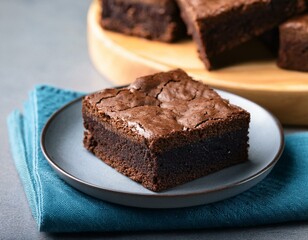Fresh pieces of delicious chocolate brownies